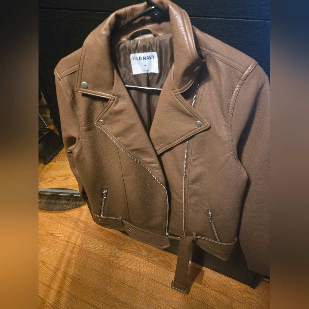 Old Navy Women's Brown Leather Jacket